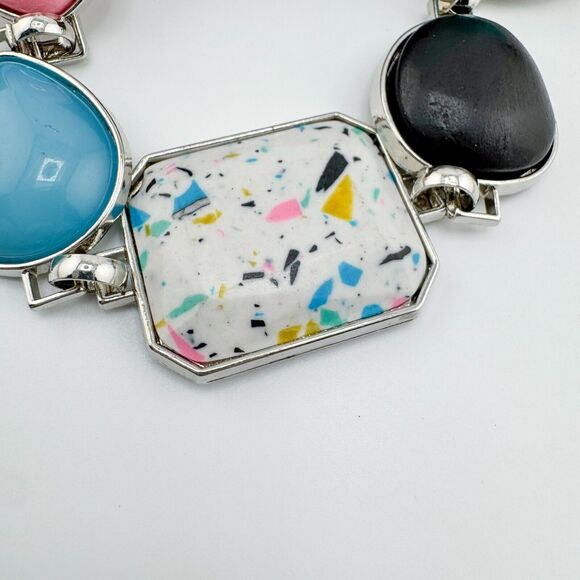 Vintage 90s Pop Necklace Colorful Adjustable Fun Retro Chain Lightweight - Picture 4 of 11